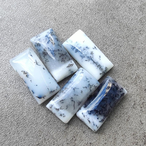 Agate Dendritique Naturelle Cabochon Coupe Rectangulaire Qualité AAA Blanc Noir Certifiée par un tiers Vente en gros Pierre précieuse Toutes tailles - Product Image 3
