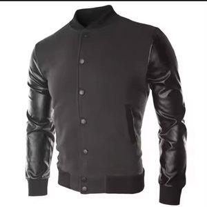 Plus size men's versity jackets wholesale blank Varsiti jackets custom logo <b>plain</b> letter man varsity jacket for men - Product Image 5