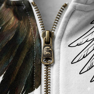 <b>Men</b>’s 3D Majestic Eagle Zip-Up Hoodie - Artistic Wildlife Graphic Edition - Product Image 3