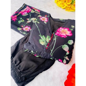 VESTIDO DE TRABAJO CON ESTAMPADO DIGITAL DE DISEÑADOR GEORGETTE CON DUPATTA NEGRO - Product Image 6