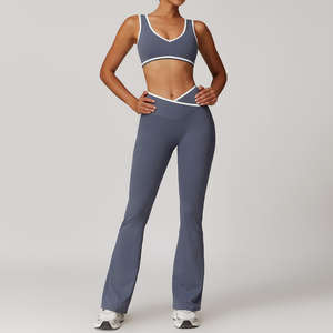 Conjunto Deportivo sin Costuras al por Mayor para Mujer, Traje de Yoga Transpirable, Ropa de Gimnasio, Conjuntos Deportivos Estampados - Product Image 4