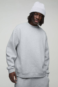 Sudadera de Felpa Francesa Lisa OEM, Personalizable, Cuello Redondo, Estilo Holgado, 100% Algodón, Hombros Caídos, Lujo, Invierno, Ecológica para Hombre - Product Image 4