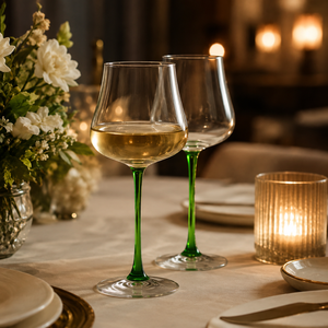 Verres à vin colorés en borosilicate faits à la main de 400 ml, sans plomb, à pied, pour vin rouge et blanc, réutilisables, vente en gros - Product Image 1