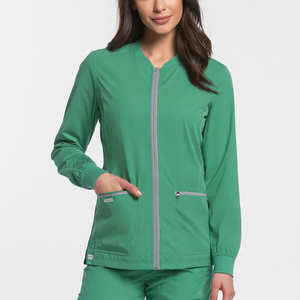 Hospital Nursing Uniforms Medical <b>Scrub</b> Jackets Knitted 100% Cotton Breathable Comfortable Customizable Color - Product Image 4