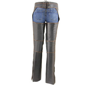 Pantalones de cuero Samroz deportivos clásicos de tiro bajo para mujer, negros y naranjas, con detalles de corte láser y costuras premium, para todas las estaciones. - Product Image 2
