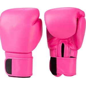 Gants de boxe en similicuir rose avec fermeture Velcro, respirants, unisexes, pour l'entraînement de boxe - Product Image 1