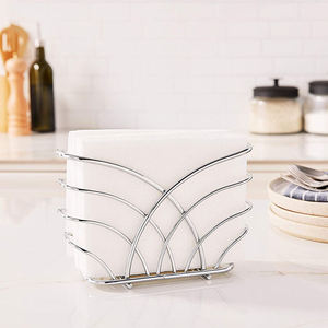 Elegante Servilletero de Metal Rectangular Reutilizable, Decoración de Mesa para el Hogar, Acabado Plateado - Product Image 4