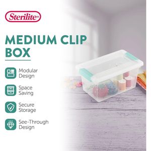 Set di 8 Contenitori in Plastica Trasparente con Coperchi a Chiusura, Scatole Impilabili di Media Grandezza per Forniture Artistiche e Artigianali - Product Image 5