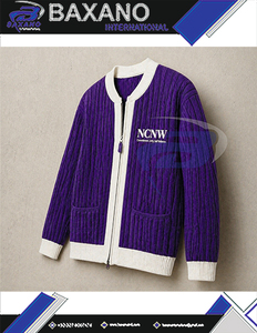NCNW Sorority <b>Cardigan</b> <b>Sweater</b> Purple & white Embroidery Stylish College Apparel for Women Knitwear Casual Acrylic Knit <b>Sweater</b> - Product Image 5
