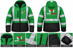 Chaqueta de Seguridad Unisex de Alta Visibilidad, Reflectante, Impermeable, de Algodón, con Certificación CE, con Capucha, Uniforme Softshell, Logotipo Personalizado OEM - Product Image 4