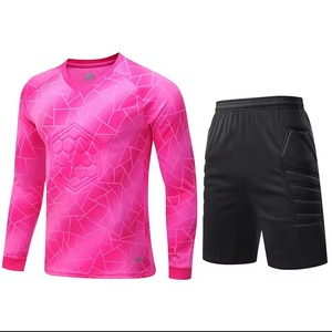 Ensemble de maillot de football jaune à manches longues pour homme, short noir, imprimé géométrique sublimé, col en V, respirant et anti-transpiration, tenue d'équipe - Product Image 2
