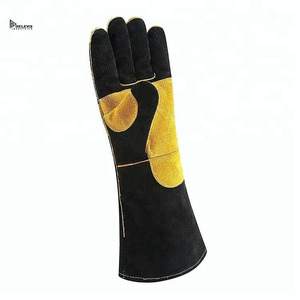 Gants de soudage en cuir souple personnalisés, résistants à la chaleur, gants de travail de sécurité robustes avec protection longue manchette, vente en gros - Product Image 5