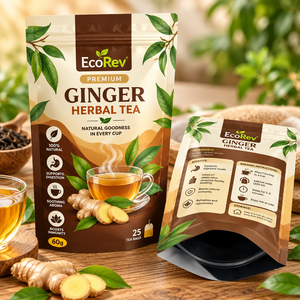 ถุงซิปลามิเนต EcoRev แบบปิดผนึกได้ พร้อมวาล์วสำหรับเก็บอาหาร บรรจุภัณฑ์ชาเขียว ขนาดสั่งทำได้ รุ่น ECO97 พิมพ์ลายซิลค์สกรีน - Product Image 4