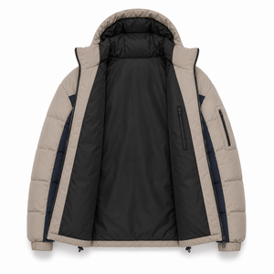 Wholesale Winter Puffer <b>Jacket</b> Designer Color Block Style Thick Insulation Custom Embroidery Durable Polyester Outerwear Design - Product Image 5