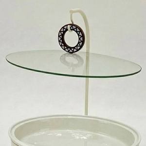 Luxury Arabic Round Chafing Dish Hanging Glass Lid Wooden <b>Ring</b> Accent Ramadan Buffet Server Soup Warmer Single Unit - Product Image 2