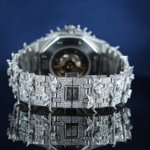 Reloj Mecánico Automático de Acero Inoxidable de Lujo para Hombre, Caja con Diamantes y Moissanita, Esfera de Cristal de Zafiro, Luminoso, 5ATM - Product Image 2