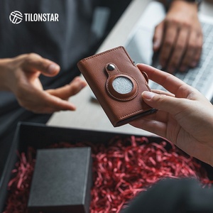 TILONSTAR TC126 Nouveau produit : Portefeuille tendance en cuir avec étui en aluminium escamotable, porte-cartes RFID et emplacement pour AirTag - Product Image 6