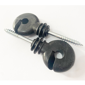 Plastic Electric Fence <b>Ring</b> Insulator with Screw for Wood Post - Product Image 1