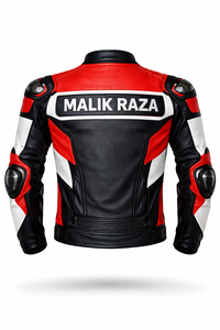 Veste en cuir de course professionnelle avec logo personnalisé |   Équipement de moto de style piste OEM en gros |   Veste en cuir de vachette perforée et respirante - Product Image 3