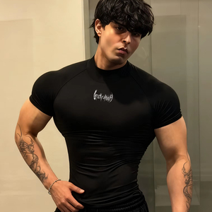 Camiseta Deportiva de Compresión Casual para Hombre, Ropa de Gimnasio de Secado Rápido, Transpirable, Ecológica, 100% Poliéster, Estampado Personalizado de Alta Calidad 20 - Product Image 3