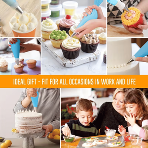 Set di 24 Beccucci per Glassa Reale e 2 Sacche da Pasticceria Riutilizzabili da 30 cm, Kit da 32 Pezzi per Decorazione Torte Incluso Set di Beccucci - Product Image 6