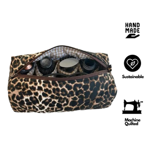Sac de rangement pour sèche-cheveux Dyson à imprimé léopard fait main, avec fermeture éclair, plusieurs compartiments, idéal pour les voyages, l'organisation, les cadeaux et l'usage quotidien - Product Image 2