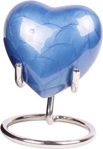 Urne en forme de cœur avec glaçure craquelée, pièce décorative artisanale moderne pour la maison - Product Image 2