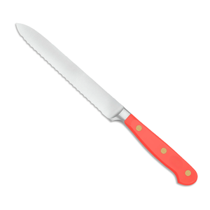 Cuchillo de Cocina Multiusos Sharp de 5 Pulgadas con Mango Rojo de Triple Remache, Hoja de Acero Inoxidable Dentada para Pan, Tomate, Frutas y Verduras - Product Image 3