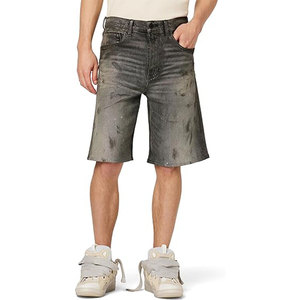 Pantalones Cortos Bermuda de Mezclilla para Hombre, Cintura Media, Estilo Casual, con Parches, Lavado, de Algodón, con Cierre de Botones y Diseño Desgarrado - Product Image 4