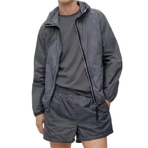 Nouveau personnalisé léger imperméable polyester/coton hiver coupe-vent ensemble court fermeture à glissière jogging course ensembles hommes décontracté - Product Image 2