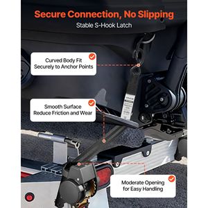 Kit Cinghie Fisse per Rimorchio con Ganci a S e Bloccaruote, Carico di Lavoro 745 kg, Alta Resistenza alla Rottura - Product Image 5