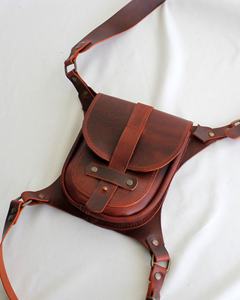 LLB-0009 Unique Vintage Genuine Leather Crossbody Sling for <b>Leg</b> Waist and Hip with Gift Multi-Function Bag for Him - Product Image 1