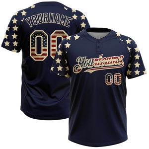 Wholesale Direct Industry Best Selling Custom Black Royal-White Two-<b>Button</b> Unisex Softball Jersey - Product Image 2