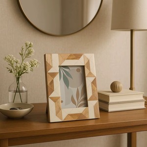 Artisan Handmade White Resin Photo <b>Frame</b> with Wall Mount Vertical Orientation 3 Color Letterpress Printing REHMAN CRAFT - Product Image 1