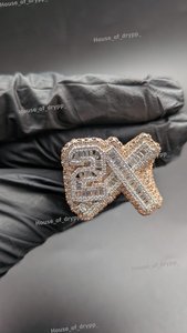 Anillo de Diamante Moissanite VVS Chapado en Rodio, Corte Baguette y Redondo, Estilo Hiphop, Joyería Unisex, Anillo para Uso Diario - Product Image 5