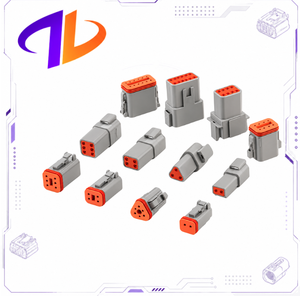 Embout de prise automobile étanche en nylon à 2 broches avec contact en cuivre compatible DT06-2S-E003 pour bornes de prise femelle, gris, série DT - Product Image 3