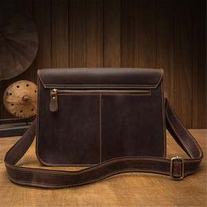 Maletín y Bolsa de Mensajero de Cuero Genuino Vintage Ligero para Uso Diario en la Oficina, para Hombre, Bolsa para Portátil de 14 Pulgadas LLB-0315 - Product Image 3