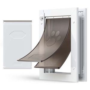Puerta Plegable Resistente a la Intemperie para Mascotas, Tamaño Mediano, con Doble Solapa Magnética para Perros en Interiores y Exteriores - Product Image 1