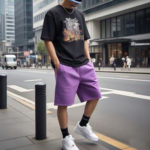 กางเกงขาสั้นผ้าเฟรนช์เทอร์รี่สำหรับผู้ชายกางเกงขาสั้นลำลองผ้าฟลีซใส่ออกกำลังกายทำจากผ้าฝ้าย100% ออกแบบได้ตามต้องการมีลวดลายสีพื้น300 GSM - Product Image 2