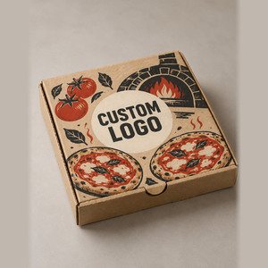 Custom Logo Kraft <b>Pizza</b> <b>Boxes</b> Corrugated Takeaway Packaging for Restaurants - Product Image 1