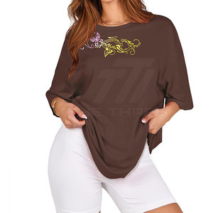 Camisetas Extra Grandes para Mujer, Ligeras, Suaves al Tacto, Ecológicas, 100% Algodón, Transpirables, de Secado Rápido, MOQ Bajo - Product Image 5