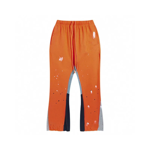Pantalon de jogging ample en molleton French Terry pour homme avec logo personnalisé, coupe évasée, jambe large, en coton, style baggy - Product Image 1