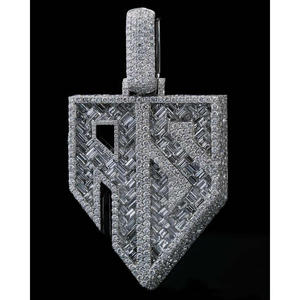 Pendentif Lettre RS Personnalisé Diamants de Laboratoire VVS Taille Brillant Plaqué Or 18K Argent Sterling 925 Certifié GIA Cadeau Hip Hop - Product Image 2