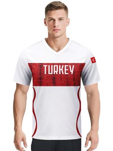 Camiseta de Fútbol de Turquía para Hombre, Cuello en V, Manga Corta, Poliéster Sublimado, Ropa Deportiva que Absorbe la Humedad - Product Image 6