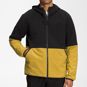 Veste softshell imperméable à capuche pour homme, jaune et noir, style sportif, fermeture éclair, pour l'hiver et les activités de plein air - Product Image 2