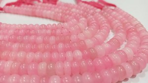 Perles de pierres précieuses en calcédoine rose naturelle, forme ronde, lisses, 8 mm, vendues par brin de 8 pouces de long - Product Image 4