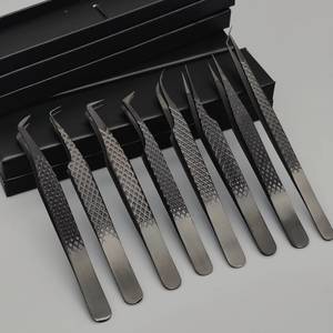 Juego de Pinzas para Pestañas de Acero Inoxidable Quirúrgico MORJE, Punta Suave, Herramientas Profesionales de Maquillaje - Product Image 1
