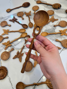 Cuchara de Madera Hecha a Mano en Vietnam, con Forma de Flor, Vajilla Decorativa, Utensilio de Cocina, Venta al Por Mayor, OEM, ODM - Product Image 3