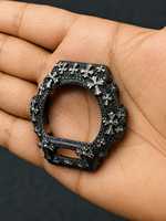 Lunette de montre noire entièrement sertie de pierres avec motif croix pour GA6900, accessoire de bijouterie hip-hop pour hommes et femmes