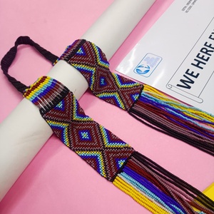 Cadenas de Perlas de Imitación Multicolores Tradicionales con Patrón Geométrico de Diamantes, Hechas a Mano, para Mujer, para Fiestas, Artesanía Étnica - Product Image 6